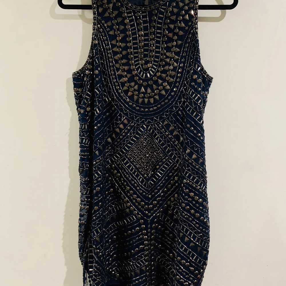 Parker Allegra Beaded Silk Mini Tank Dress NWOT